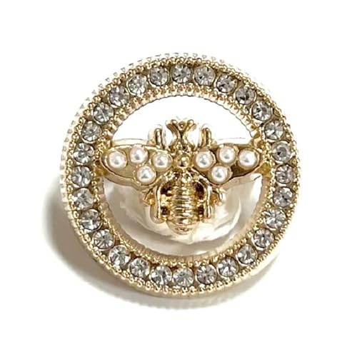 SparklWLeaf 6 Stück runde Blumenform Metall Marken-Nähknöpfe Kleidungszubehör Handarbeit DIY Material Dekoration Gold Schwarz Blau für Stoff(Color28,18mm) von SparklWLeaf