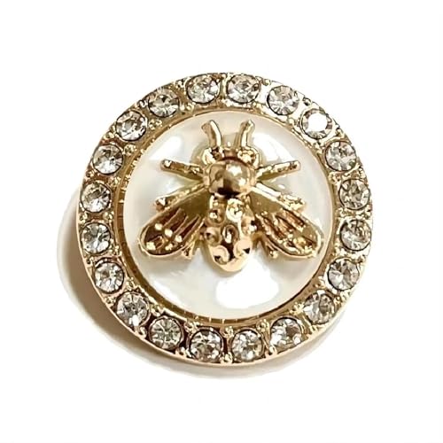 SparklWLeaf 6 Stück runde Blumenform Metall Marken-Nähknöpfe Kleidungszubehör Handarbeit DIY Material Dekoration Gold Schwarz Blau für Stoff(Color4,23mm) von SparklWLeaf