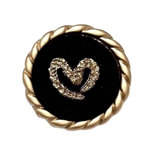 SparklWLeaf 6 Stück runde Blumenform Metall Marken-Nähknöpfe Kleidungszubehör Handarbeit DIY Material Dekoration Gold Schwarz Blau für Stoff(Color5,18mm) von SparklWLeaf