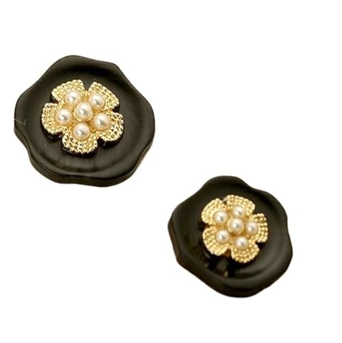 SparklWLeaf 6 Stücke Blume Retro Perle Verzierte Knöpfe for Frauen Strickjacke Pullover Anzug Nähen Knopf Zubehör für Stoff(Color3,16mm-6pcs) von SparklWLeaf