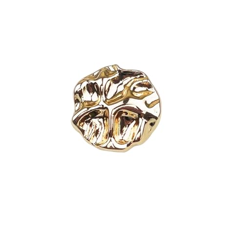SparklWLeaf 6 Stücke Vintage Unregelmäßige Metallknöpfe DIY Nähen Einfaches Design Goldene Knöpfe for Kleidung Wellenoberfläche Pullover Knopf für Stoff(Color1,20MM) von SparklWLeaf