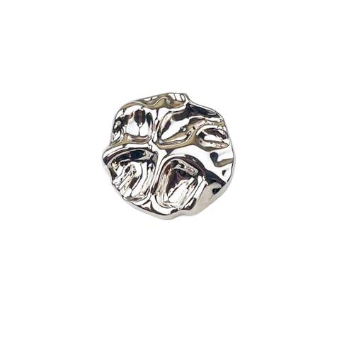 SparklWLeaf 6 Stücke Vintage Unregelmäßige Metallknöpfe DIY Nähen Einfaches Design Goldene Knöpfe for Kleidung Wellenoberfläche Pullover Knopf für Stoff(Color2,23MM) von SparklWLeaf