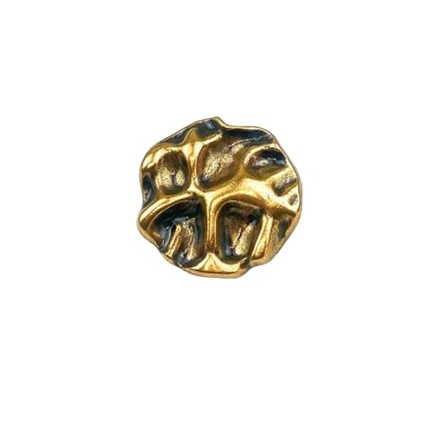 SparklWLeaf 6 Stücke Vintage Unregelmäßige Metallknöpfe DIY Nähen Einfaches Design Goldene Knöpfe for Kleidung Wellenoberfläche Pullover Knopf für Stoff(Color3,20MM) von SparklWLeaf