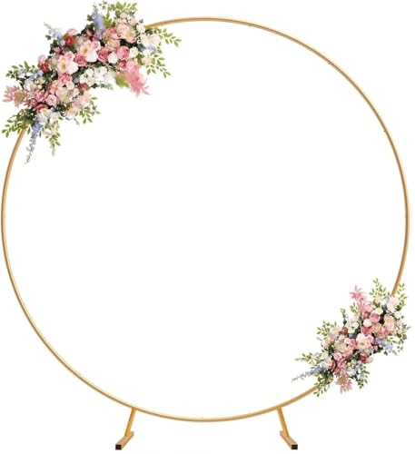 SparklWLeaf Runder Hintergrundständer, Goldener Kreis, runder Hochzeitsbogenständer, Pflanzenstützständer for die Hintergrunddekoration von Hochzeiten und Geburtstagen zur Dekoration(2.2M) von SparklWLeaf