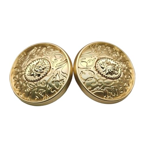 SparklWLeaf Vintage Rosenmuster Metallknöpfe for Kleidung, Nähzubehör, Mantel, Rock, dekorative Knöpfe, 6 Stück, 18 mm, 22 mm für Stoff(Gold,18mm 6pcs) von SparklWLeaf
