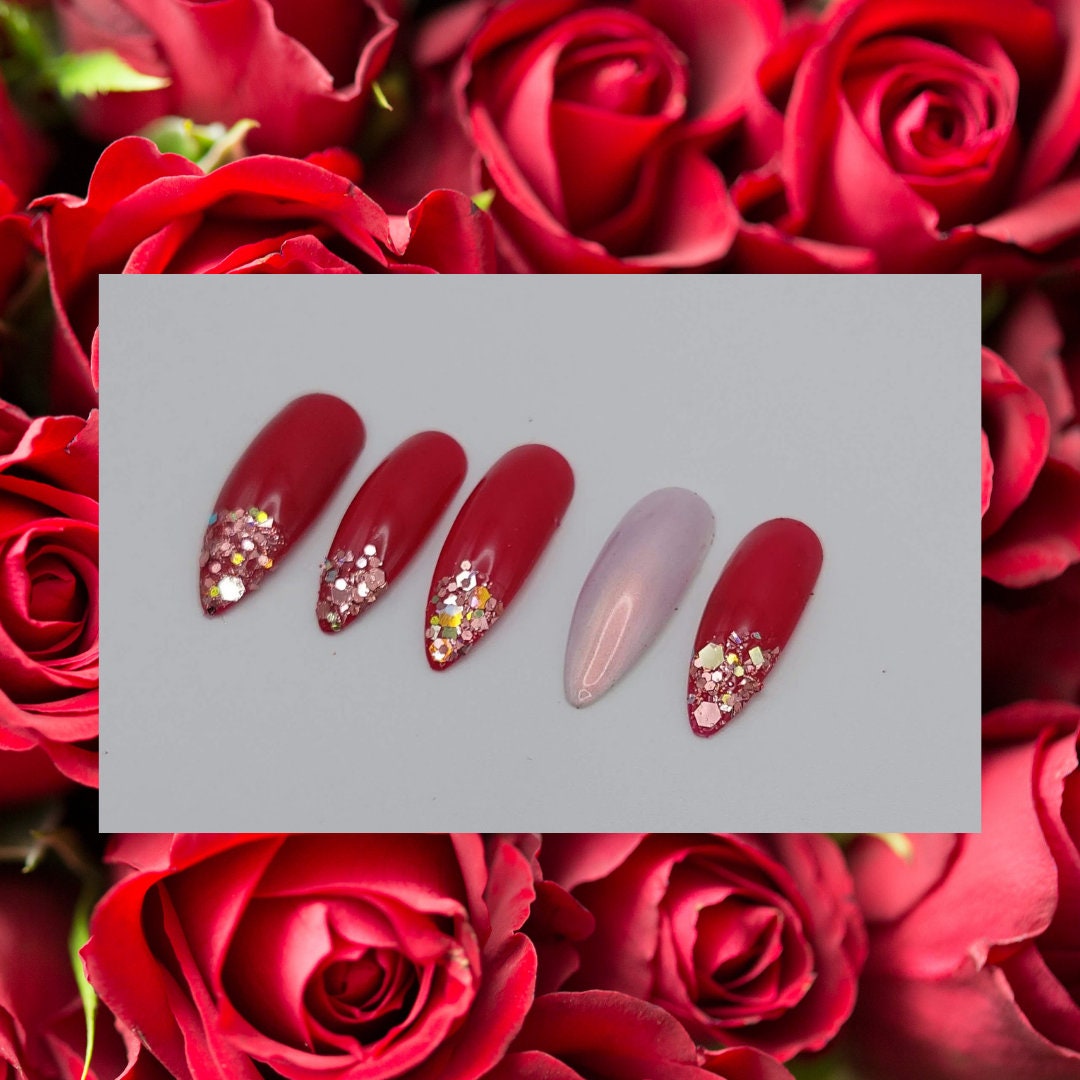 Pink/ Hellrosa Glitzer Funkeln Valentinstag Nägel Pink/ Hellrosa Glitzer Funkeln Valentinstag Nägel von SparkleByJ1