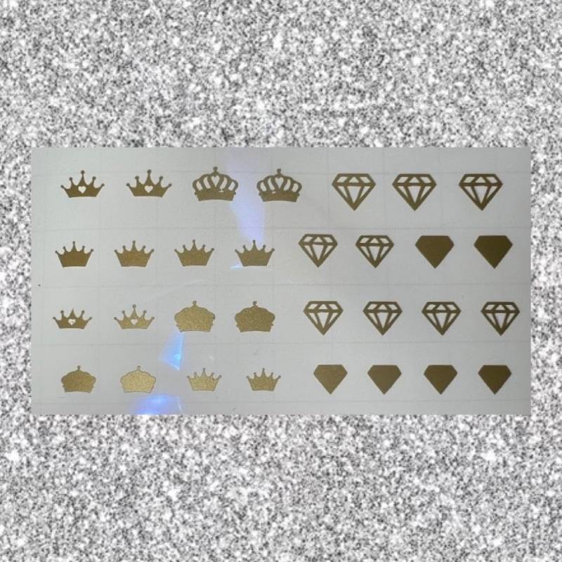 Diamanten Und Lizenzgebühren Kronen Nail Art Sticker Abziehbild von SparkleStickerSupply