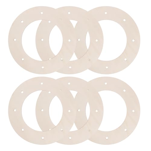 6 Stück Holzkränze, Holzkränze Rahmen Rohling, DIY Girlanden Holzkranzrahmen für Basteln Hochzeit Weihnachtsdeko (1, 30cm) von Sparklenut