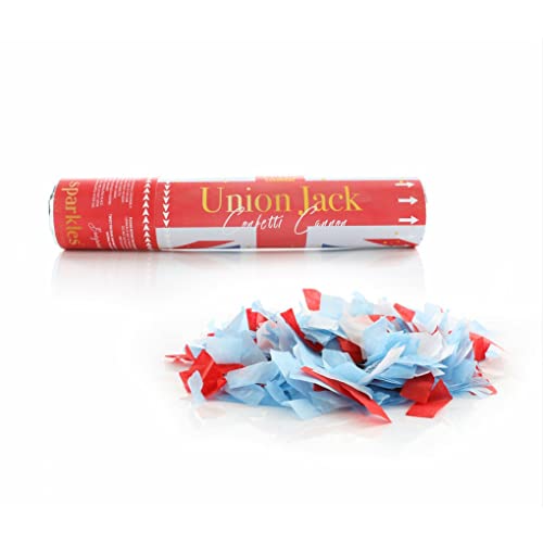 Union Jack Konfettikanone – Packung mit 12 Stück – 20 cm lange Partykanone mit roten, weißen und blauen Konfetti – Königskrönungsstraßenparty Feiern von Sparkles Partyware