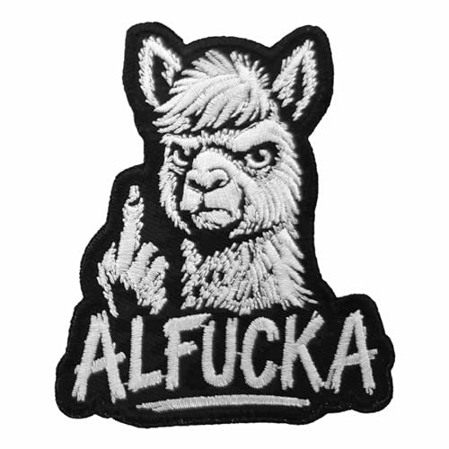 Aufnäher Aufbügler Alfucka lustige Motive mit Alpaka memes witzige Tier patches von Spaß Kostet