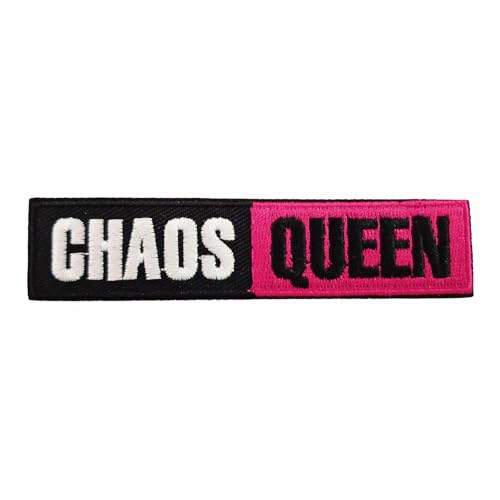 Aufnäher Aufbügler Chaos Queen pink königin bikerin damen frauen patches von Spaß Kostet