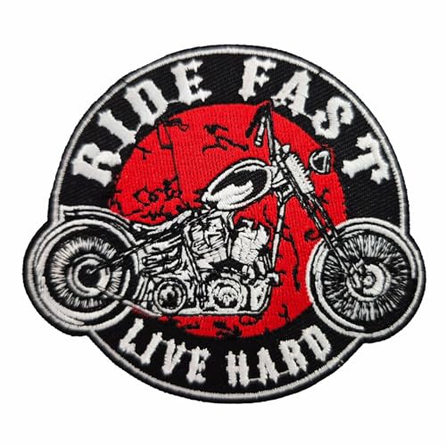 Aufnäher Aufbügler Motorrad Patch Ride fast live hard biker chopper sprüche loud Aufnäher Aufbügler Motorrad Patch Ride fast live hard biker chopper sprüche loud von Spaß Kostet