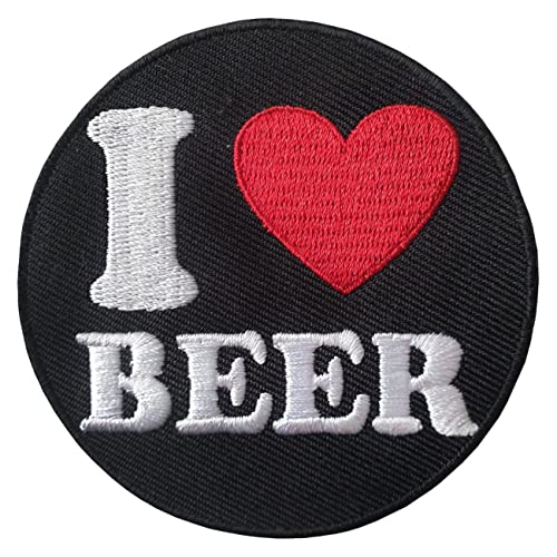 Aufnäher Aufbügler Patch I Love Beer von Spaß Kostet