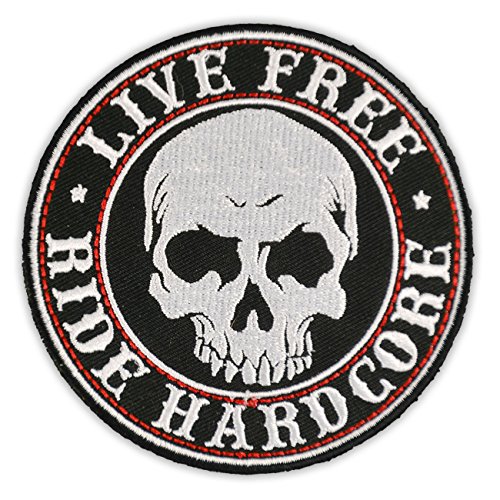 Aufnäher Aufbügler Patch Live Free Ride Hardcore von Spaß Kostet