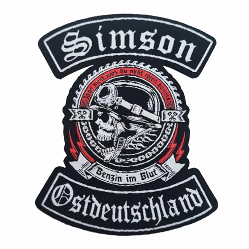 Aufnäher Aufbügler Simson Ostdeutschland Totenkopf Patch DDR moped motorrad von Spaß Kostet