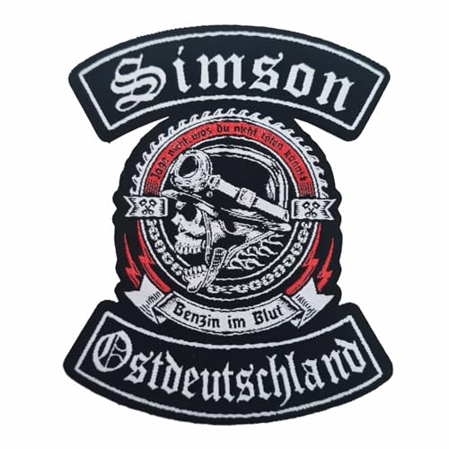 Rückenpatch Aufnäher groß Simson Ostdeutschland DDR moped motorrad Totenkopf Rückenpatch Aufnäher groß Simson Ostdeutschland DDR moped motorrad Totenkopf von Spaß Kostet