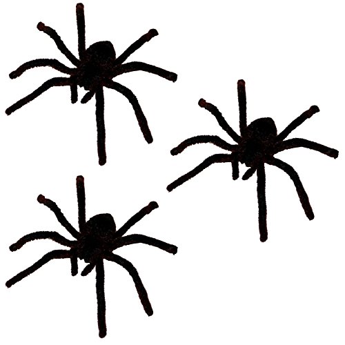 3 große haarige Spinnen Dekoration Spinne Spiders zum Erschrecken Scherzartikel von Spassprofi