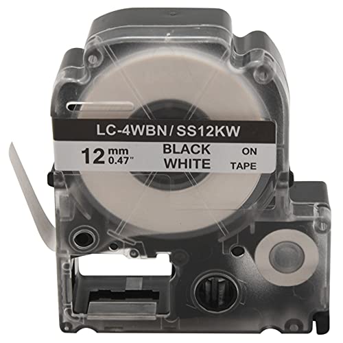 Spb 5 Pack -4WBN LC-4WBN9 (SS12KW) Etiketten BäNder für LabelWorks LW300 LW400 LW500 LW700 Schwarz auf Weiß 1/2 x 26,2 Fuß (12 Mm x 8 M) von Spb