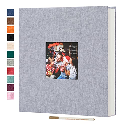 Spbapr Großes Fotoalbum, selbstklebend, Leineneinband, DIY, magnetisches Scrapbook-Album mit Metallstift, für 10 x 15 cm, 15 x 17 cm, 20 x 25 cm, 25 x 32 cm, 60 Seiten von Spbapr