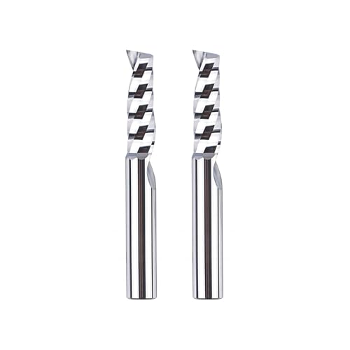 SpeTool 2 Stück Alu Fräser 6mm Schaft Fräser Aluminium Einschneider Fräser 22mm Schnittlänge VHM Fräser Schaftfräser CNC Fräse Holz Fräser Für Oberfräse für Aluminium Acryl und Kunststoff von SpeTool