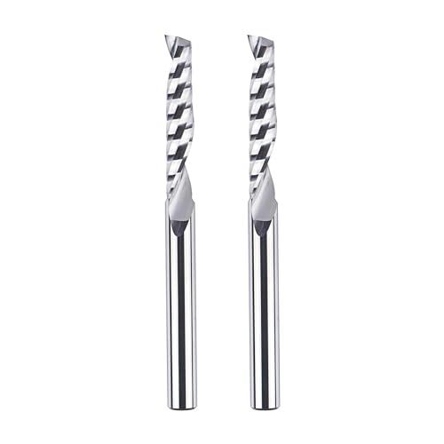 SpeTool 2 Stück Alu Fräser 6mm Schaft VHM Fräser Fräser Aluminium Einschneider 32mm Schnittlänge Schaftfräser CNC Fräser Holz Fräser Für Oberfräse für Aluminium Acryl Kunststoff von SpeTool