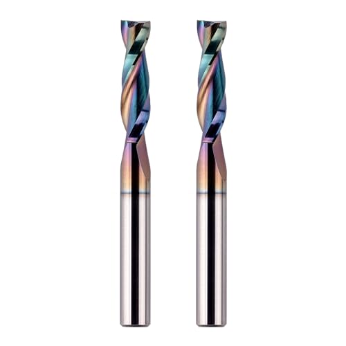 SpeTool 2-teiliges 1/4 Upcut Spiralfräser mit langer Lebensdauer beschichtet, 1/4 Zoll Schnittdurchmesser 2,5 cm Schnittlänge, Vollhartmetallfräsen-Bit-Set für CNC-Holzmühle SpeTool 2-teiliges 1/4 Upcut Spiralfräser mit langer Lebensdauer beschichtet, 1/4 Zoll Schnittdurchmesser 2,5 cm Schnittlänge, Vollhartmetallfräsen-Bit-Set für CNC-Holzmühle von SpeTool