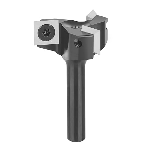 SpeTool Planfräser 8mm Schaft 35mm Durchmesser Präziser Flächenfräser mit VHM Wendeplatten 3 Flöten CNC Planfräser für Oberfräse 8mm Wendeplattenfräser holz Abflachfräser Oberflächenbit von SpeTool