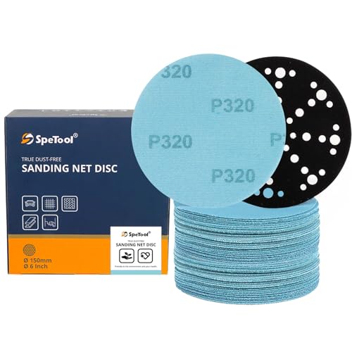 SpeTool 30 Stück Schleifgitter 150mm Klett schleifnetz Schleifscheiben mit Schleiftellerschoner Körnung 320 Staubfreies Klett-Schleifpapier für Holz, Gipskarton, Metall, Epoxidharz SpeTool 30 Stück Schleifgitter 150mm Klett schleifnetz Schleifscheiben mit Schleiftellerschoner Körnung 320 Staubfreies Klett-Schleifpapier für Holz, Gipskarton, Metall, Epoxidharz von SpeTool