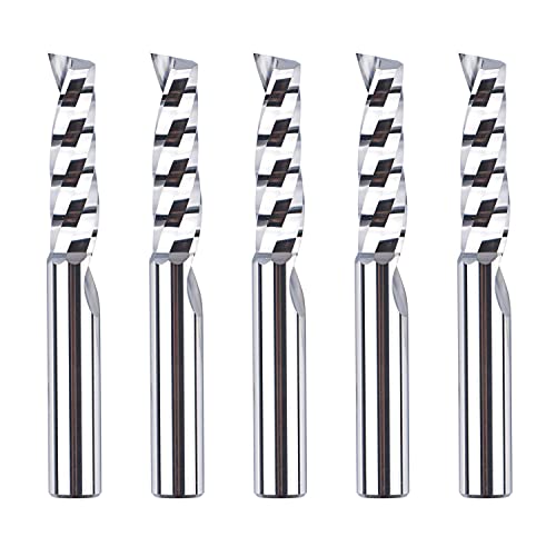 SpeTool 5 Stück Alu Fräser 6mm Schaft VHM Fräser Schaftfräser Holz 22 mm Schnittlänge CNC Fräser Holz für Aluminium Acryl und Kunststoff von SpeTool