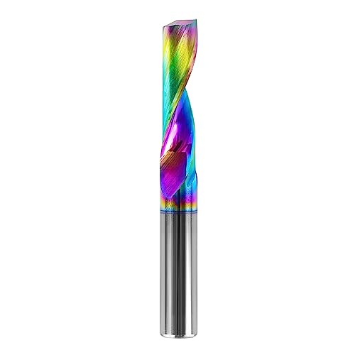 SpeTool Alu Fräser 6mm Schaft VHM Fräser Schaftfräser Fräser Aluminium 22mm Schnittlänge Einschneider Fräser mit DLC Beschichtung CNC Fräser Holz für Aluminium Acryl Messing von SpeTool