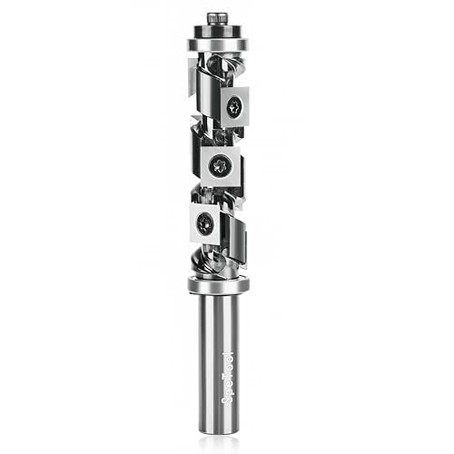SpeTool Bündigfräser Wendeplatten Fräser 12mm Schaft VHM Spiralfräser Kopierfräser für Oberfräse 19mm Schnittdurchmesser Bündigfräser Kugellager Oben und Unten mit 7 Hartmetalleinsätze SpeTool Bündigfräser Wendeplatten Fräser 12mm Schaft VHM Spiralfräser Kopierfräser für Oberfräse 19mm Schnittdurchmesser Bündigfräser Kugellager Oben und Unten mit 7 Hartmetalleinsätze von SpeTool