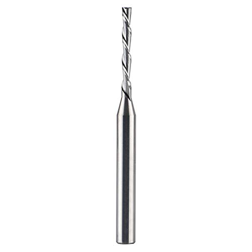 SpeTool Extra lange Spiral-Frässtifte mit DownCut 1/8 Zoll (3,175 mm) Schnittdurchmesser, 6,3 mm Schaft 7,6 cm extra langer HRC55 Vollhartmetall-Fräser für Holzschnitt, Schnitzen von SpeTool