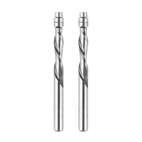 SpeTool Frässtifte für Holzarbeiten, 6,35 mm (1/4 Zoll) Schaft, 3,8 cm Schnittlänge, extra lang, 7,6 cm, ovl, Hartmetall-Spiralmuster, 2 Stück von SpeTool