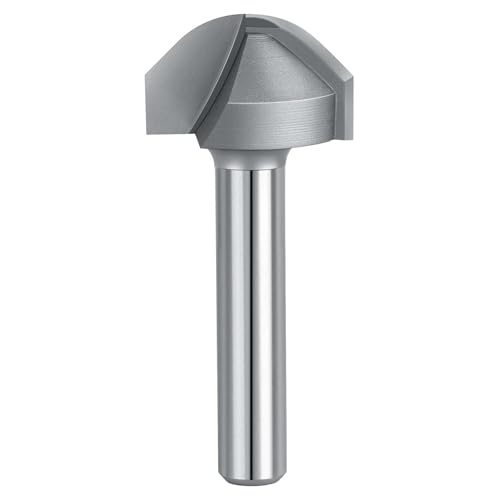 SpeTool Saftrillen-Fräser-Bits, 1,27 cm (1/2 Zoll) Hohlkehle mit 90° runder Nase, V-Nut und 1/4-Zoll-Schaft für präzise Entwässerungskanäle und dekorative Ränder bei personalisierten von SpeTool