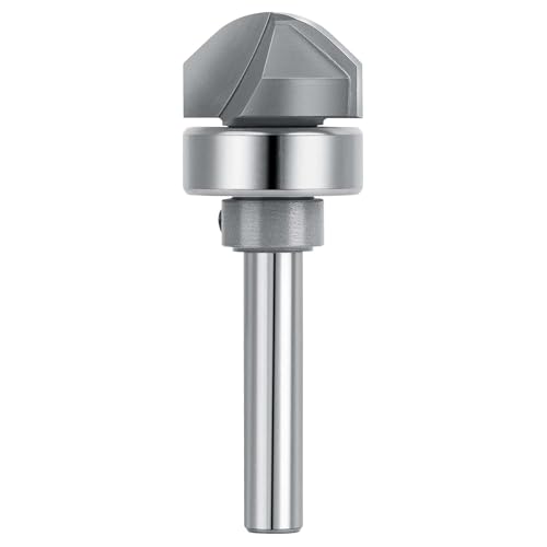 SpeTool Saftrillen-Fräser-Bits mit Kugellager, 1,27 cm (1/2 Zoll) Hohlkehle mit 90°-Rundnasen-V-Nut und 1/4-Zoll-Schaft für präzise Entwässerungskanäle und dekorative Ränder bei personalisierten von SpeTool