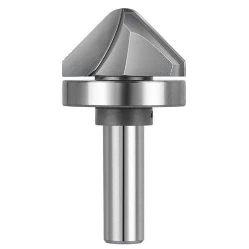 SpeTool Saftrillen-Fräser-Bits mit Kugellager, 3/16-Zoll-Bucht mit 90°-Rundnasen-V-Nut und 1,27-Zoll-Schaft für präzise Entwässerungskanäle und dekorative Ränder bei personalisierten SpeTool Saftrillen-Fräser-Bits mit Kugellager, 3/16-Zoll-Bucht mit 90°-Rundnasen-V-Nut und 1,27-Zoll-Schaft für präzise Entwässerungskanäle und dekorative Ränder bei personalisierten von SpeTool