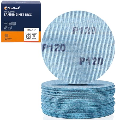 SpeTool Schleifgitter 125mm Klett 30 Stück Schleifnetz Schleifscheiben mit Schleiftellerschoner Körnung 120 Staubfreies Klett-Schleifpapier für Holz, Gipskarton, Metall, Epoxidharz SpeTool Schleifgitter 125mm Klett 30 Stück Schleifnetz Schleifscheiben mit Schleiftellerschoner Körnung 120 Staubfreies Klett-Schleifpapier für Holz, Gipskarton, Metall, Epoxidharz von SpeTool