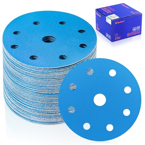 SpeTool Schleifscheibe, 12,7 cm, 9 Löcher, Körnung 320, Klett-Schleifpapier für Exzenterschleifer, Nass-, Trockenschleifscheiben, Automobil, Holzarbeiten SpeTool Schleifscheibe, 12,7 cm, 9 Löcher, Körnung 320, Klett-Schleifpapier für Exzenterschleifer, Nass-, Trockenschleifscheiben, Automobil, Holzarbeiten von SpeTool