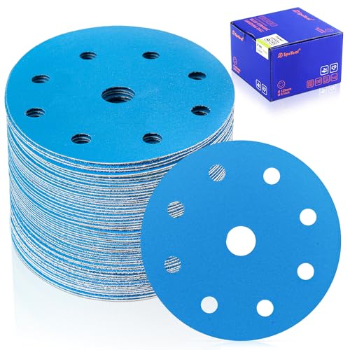 SpeTool Schleifscheibe, 12,7 cm, 9 Löcher, Körnung 400, Klett-Schleifpapier für Exzenterschleifer, Nass- und Trockenschleifscheiben, Automobil, Holzarbeiten SpeTool Schleifscheibe, 12,7 cm, 9 Löcher, Körnung 400, Klett-Schleifpapier für Exzenterschleifer, Nass- und Trockenschleifscheiben, Automobil, Holzarbeiten von SpeTool