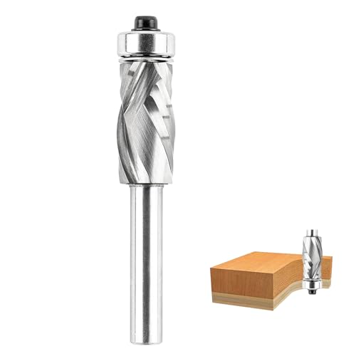SpeTool Spiral Bündigfräser 8mm Schaft Kompressions Cut Fräser für Oberfräse 12mm Schnittdurchmesser 25mm Schnittlänge Kopierfräser mit Anlaufring Oben VHM zum Holzbearbeitung Zurechtschneiden SpeTool Spiral Bündigfräser 8mm Schaft Kompressions Cut Fräser für Oberfräse 12mm Schnittdurchmesser 25mm Schnittlänge Kopierfräser mit Anlaufring Oben VHM zum Holzbearbeitung Zurechtschneiden von SpeTool