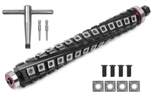 SpeTool Spiralschneiderkopf für DW735 DW735X DW735-XE Dickenhobel, Spiralschneiderkopf, 4 Reihen, 56 Hartmetalleinsätze mit vormontierten Lagern für glatteren Schnitt und geringere Geräuschentwicklung SpeTool Spiralschneiderkopf für DW735 DW735X DW735-XE Dickenhobel, Spiralschneiderkopf, 4 Reihen, 56 Hartmetalleinsätze mit vormontierten Lagern für glatteren Schnitt und geringere Geräuschentwicklung von SpeTool