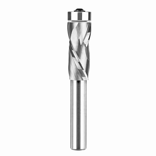 SpeTool Unteres Kugellager, Kompressionsspirale, bündig, Fräser-Bit, 1,27 cm Schaft, 3/4 Zoll Schnittdurchmesser, oben und unten, Vollhartmetall, bündig geschnittener Fräser für Holzbearbeitung von SpeTool