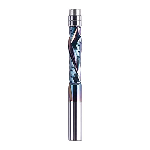 SpeTool Bündigfräser 8mm Schaft Spiralnutfräser Extra Lang Kopierfräser für Oberfräse Up&Down Kompressions 32mm Schnittlänge SPE-X Beschichtung VHM doppeltem Kugellager Unten zum Holzbearbeitung SpeTool Bündigfräser 8mm Schaft Spiralnutfräser Extra Lang Kopierfräser für Oberfräse Up&Down Kompressions 32mm Schnittlänge SPE-X Beschichtung VHM doppeltem Kugellager Unten zum Holzbearbeitung von SpeTool