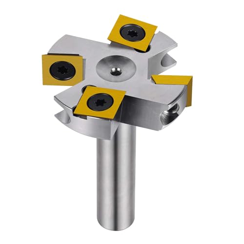 SpeTool Vernickelt Planfräser 12mm Schaft 45mm Schnittdurchmesser Planfräser für Oberfräse Flächenfräser mit ATS Beschichtung Wendeplatten 2+2 Flöten CNC Fräser holz Abflachfräser Oberflächenbit SpeTool Vernickelt Planfräser 12mm Schaft 45mm Schnittdurchmesser Planfräser für Oberfräse Flächenfräser mit ATS Beschichtung Wendeplatten 2+2 Flöten CNC Fräser holz Abflachfräser Oberflächenbit von SpeTool