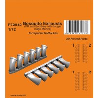Mosquito Exhausts (PR and Bombers with two stage Merlins) von Special Hobby