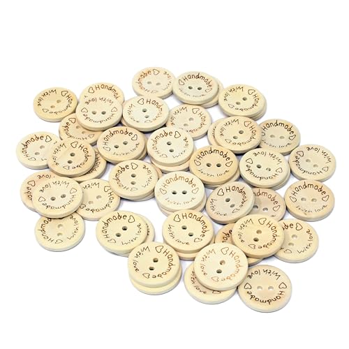 Special-Touches 40 „Handmade with Love“ 25 mm Holzknöpfe, bezaubernde Bastelverzierungen für Kartenherstellung, Nähen und DIY-Projekte Special-Touches 40 „Handmade with Love“ 25 mm Holzknöpfe, bezaubernde Bastelverzierungen für Kartenherstellung, Nähen und DIY-Projekte von Special-Touches