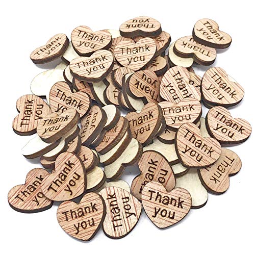 Holzherzen mit Aufschrift "Thank You", Shabby-Chic-Stil, 15 mm, 25 Stück Holzherzen mit Aufschrift "Thank You", Shabby-Chic-Stil, 15 mm, 25 Stück von Special Touches