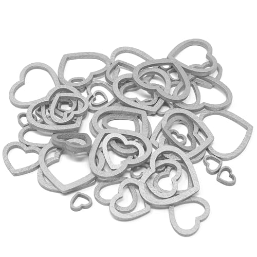 Silberfarbene Herzen, gemischte Größen, offen, zum Basteln, Scrapbooking, Vintage-Konfetti-Herz – 50 Stück Silberfarbene Herzen, gemischte Größen, offen, zum Basteln, Scrapbooking, Vintage-Konfetti-Herz – 50 Stück von Special Touches