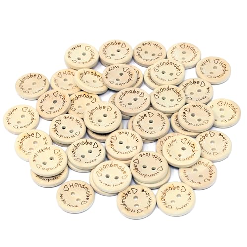 Special-Touches 40 „Handmade with Love“ 20 mm Holzknöpfe, bezaubernde Bastelverzierungen für Kartenherstellung, Nähen und DIY-Projekte Special-Touches 40 „Handmade with Love“ 20 mm Holzknöpfe, bezaubernde Bastelverzierungen für Kartenherstellung, Nähen und DIY-Projekte von Special-Touches