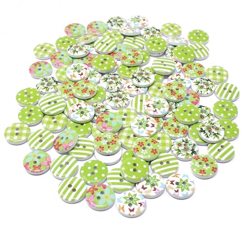 Special Touches Grüne 100 gemischte Holzknöpfe, 15 mm, rund, Shabby-Chic-Stil, zum Basteln und Verzieren von Karten Special Touches Grüne 100 gemischte Holzknöpfe, 15 mm, rund, Shabby-Chic-Stil, zum Basteln und Verzieren von Karten von Special Touches